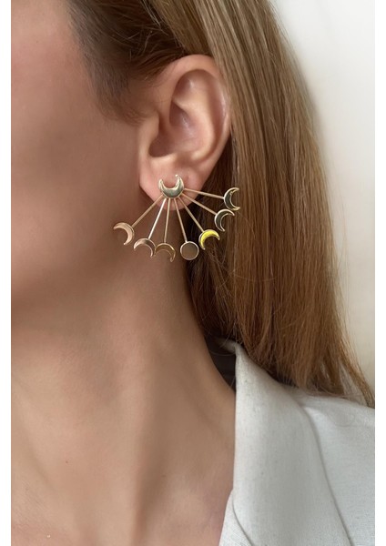 Antiallerjik Altın Kaplama Phases Of Spirutials Kadın Çivi Küpe fiyatları