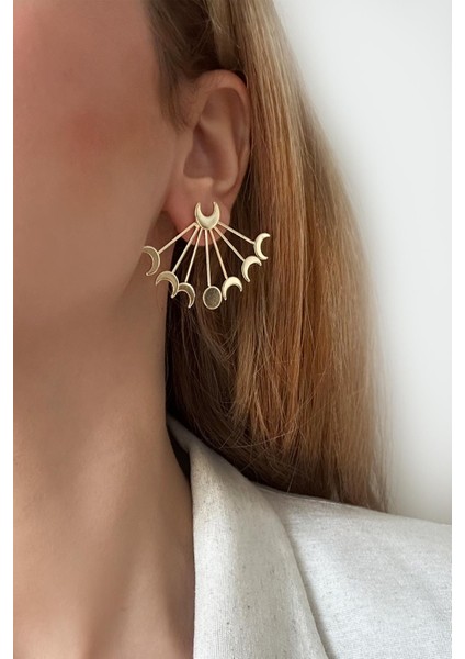 Antiallerjik Altın Kaplama Phases Of Spirutials Kadın Çivi Küpe modelleri