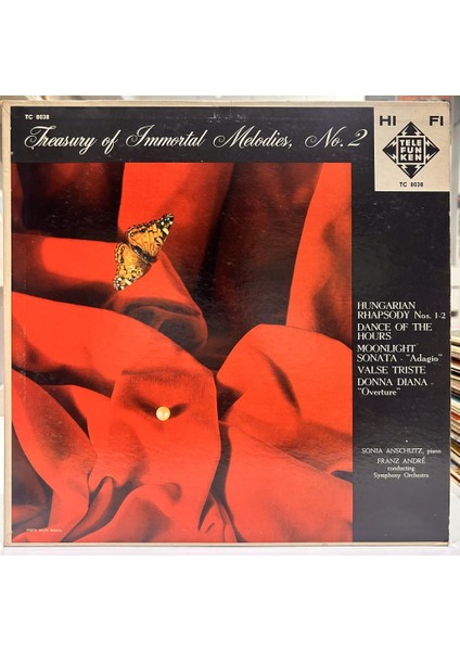 Franz Andre - Treasury Of Immortal Melodies, No. 2 1960'lar Baskı Lp - Plak