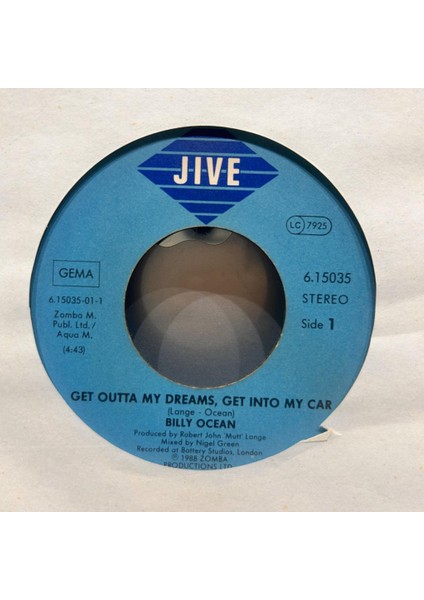 Billy Ocean - Get Outta My Dreams, Get Into My Car Showdown 45'lik - Plak