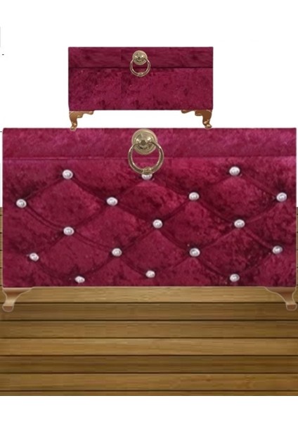 Sonem Sandık Gelin Damat Bohça Nişan Sandığı 2'li 0316