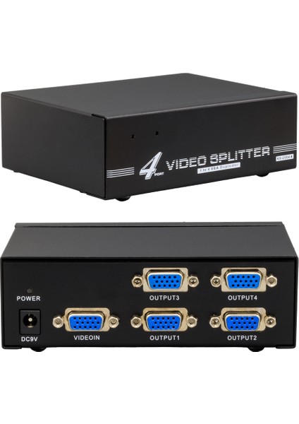 Powermaster PM-6228 4 Port 250 Mhz Monitör Çoklayıcı VGA Splitter Dağıtıcı