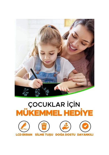 Writing Tablet LCD 8.5 Inç Dijital Kalemli Çizim Yazı Tahtası Grafik Not Yazma Eğitim Tableti