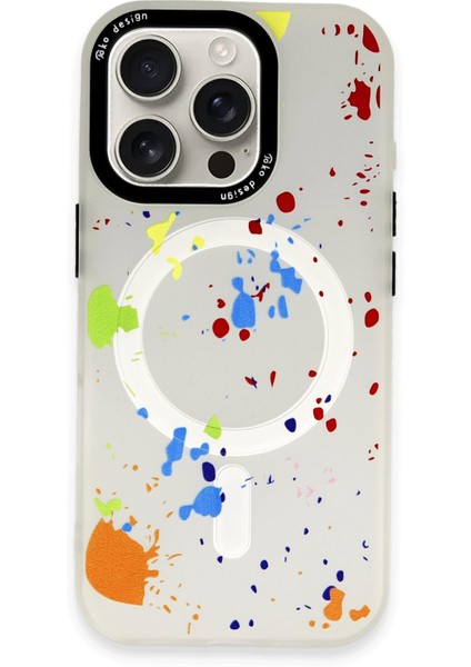 Iphone 16 Pro Max Colorful Magsafe Kapak - Şeffaf Mrayd