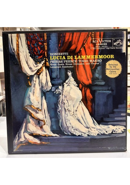 Donizetti, Peters, Peerce, Tozzi, Maero, Rome Opera House Orchestra And Chorus, Leinsdorf - Lucia Di Lammermoor 1958 Baskı Lp Box Set - Plak