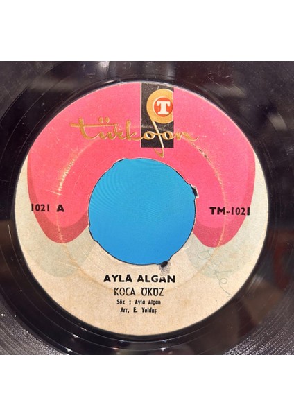 Ayla Algan ‎- Koca Öküz Vermediler 1973 Baskı 45'lik - Plak