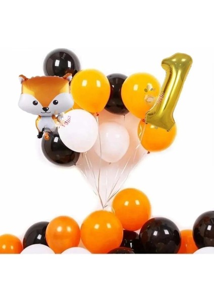Tilki Folyo Balonlu Doğum Günü Seti
