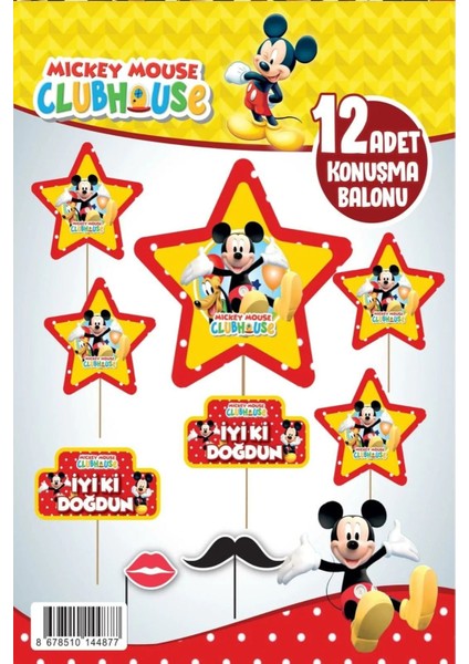 Konuşma Balonu Set 12 Li Mıckey Mouse