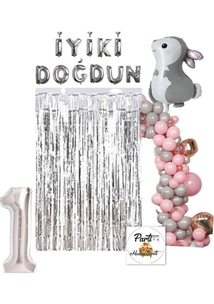 Tavşan Folyo Balon Doğum Günü Seti