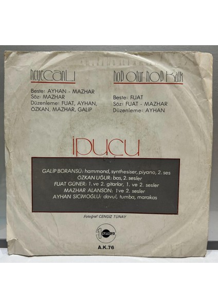 Ipucu (Mazhar Alanson,fuat Güner,özkan Uğur,ayhan Sicimoğlu,galip Baransü) - Heyecanli Hop Otur Hop Kalk Nadir 45'lik - Plak fiyatları