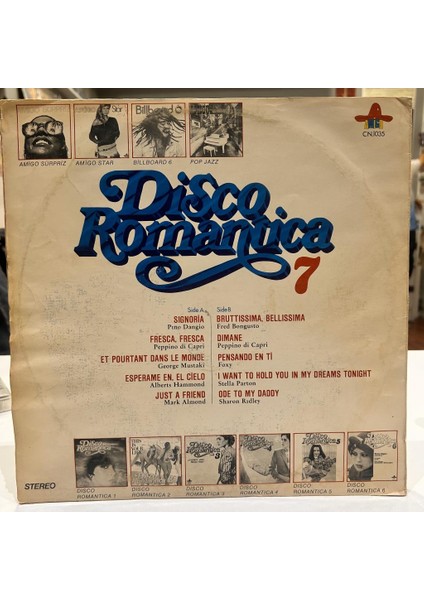Disco Romantica 7 (Pino Dangio,peppino Di Capri, Fred Bongusto ve Diğerleri) Lp - Plak fiyatları