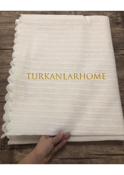 Süngerli Çizgili Koltuk Örtüsü ( Yeni Model ) Ekru
