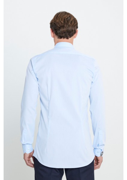 Ütü Gerektirmeyen Ekstra Slim Fit Dar Kesim Klasik Yaka %100 Pamuk Non-Iron Gömlek indirimleri