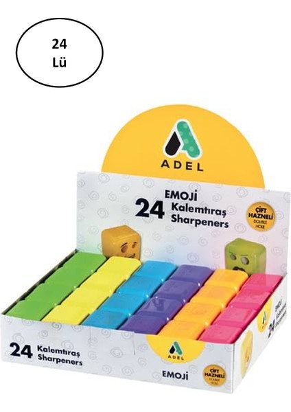 Adel Cubies Emoji Kalemtraş 24'lü - LKM4271-6768