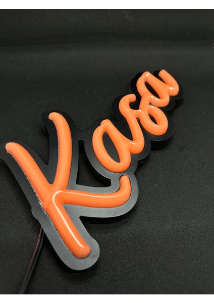 'kasa' El Yazısı Işıklı Özel Tabela LED Ile Neon Görünümlü Tabela (29X15CM)