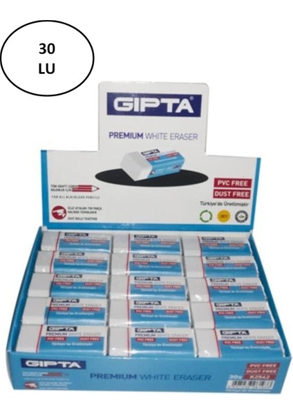 Gıpta Silgi Premium Pvc-Dust Free Beyaz (30 Lu Paket) - LKM2238-1161