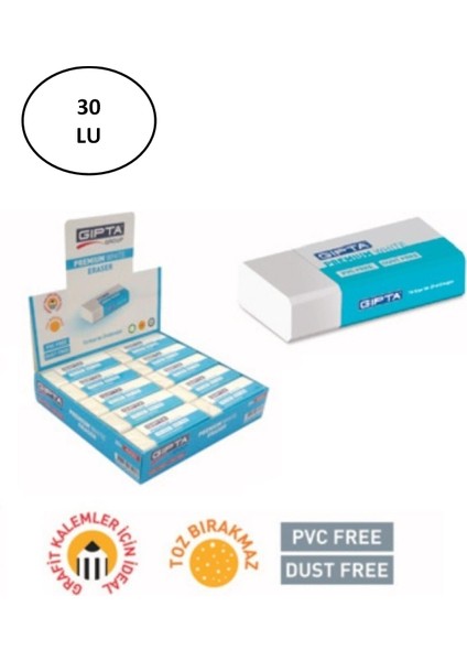 Gıpta Silgi Premium Pvc-Dust Free Beyaz (30 Lu Paket) - LKM2238-1161