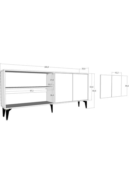 Cantek Dizayn Sintaa 180 cm Konsol (KX180) Beyaz-Efesmermer