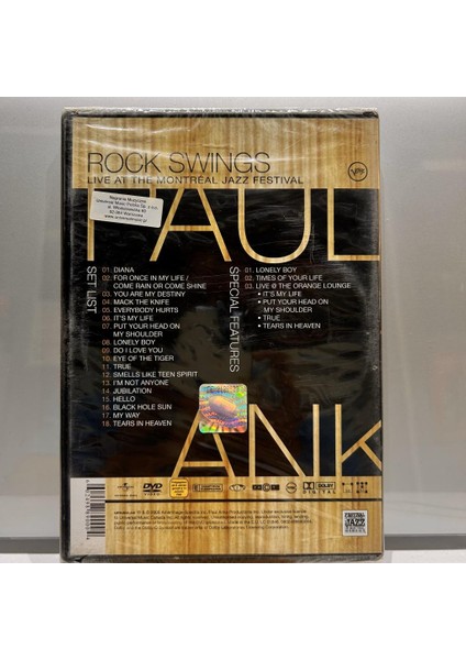 Paul Anka ‎– Rock Swings DVD