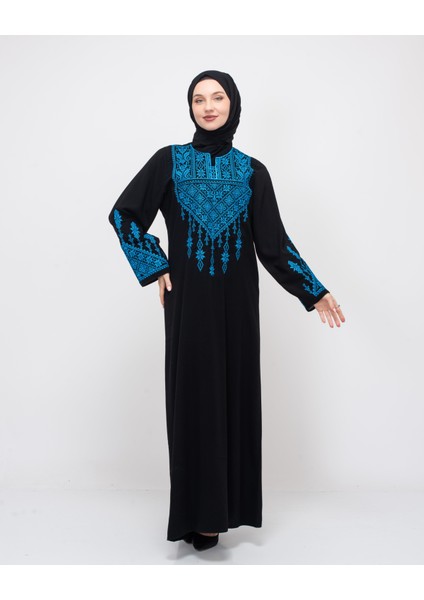 Filistin Geleneksel Üçgen Üstlü Tek Taraflı Nakışlı Kadın Elbise C100043 fiyatları