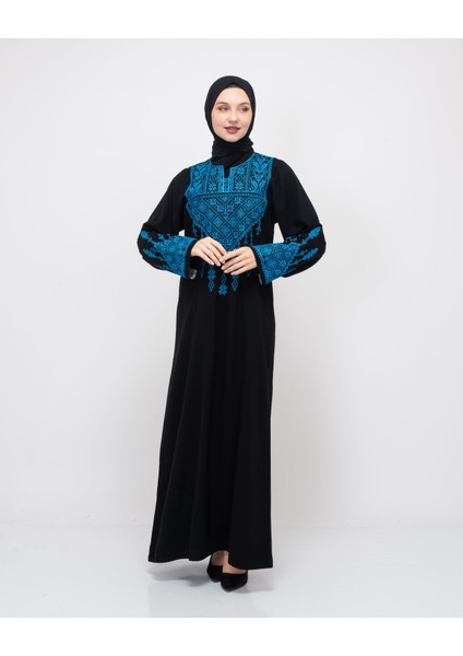 Filistin Geleneksel Üçgen Üstlü Tek Taraflı Nakışlı Kadın Elbise C100043 modelleri