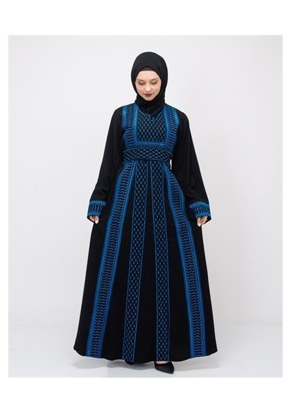 Filistin Geleneksel Kefiye Tek Taraflı Nakışlı Kadın Elbise C100042 indirimleri