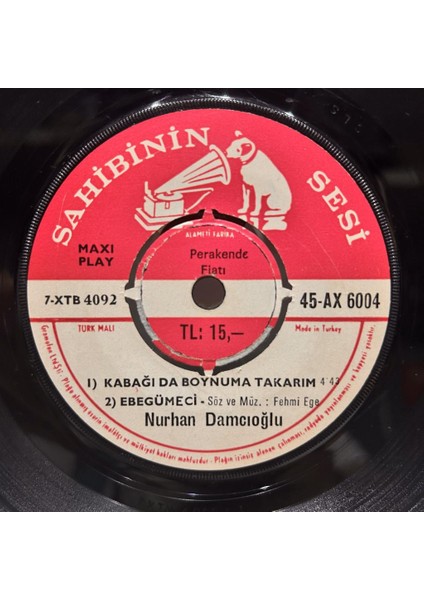 Nurhan Damcioğlu - Nurhan Damcioğlu 1970 Baskı 45'lik - Plak