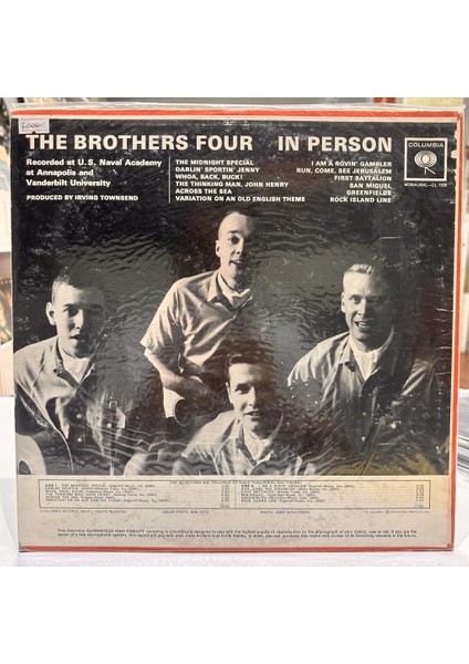 The Brothers Four - In Person 1962 Baskı Lp - Plak