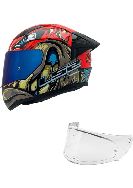 Rapıd 2 Spox Kırmızı Gri Kask+Spoiler