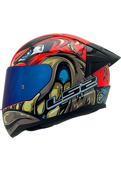 Rapıd 2 Spox Kırmızı Gri Kask+Spoiler