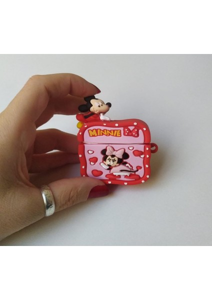 Iphone 1/2. Nesil Uyumlu Koruyucu Bluetooth Kulaklık Kılıfı Minnie Mouse Figürlü