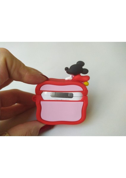 Iphone 1/2. Nesil Uyumlu Koruyucu Bluetooth Kulaklık Kılıfı Minnie Mouse Figürlü