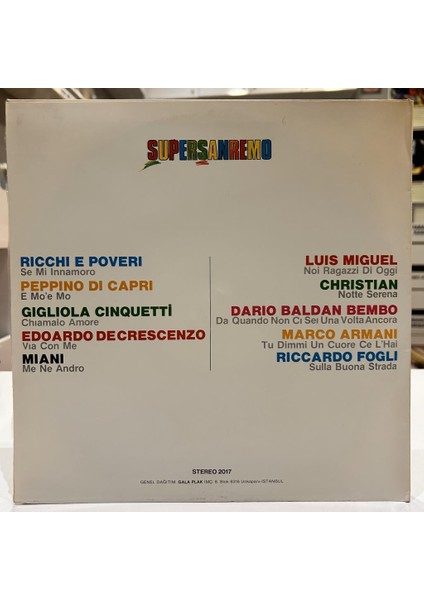 Supersanremo 1985 Baskı Lp - Plak fiyatları