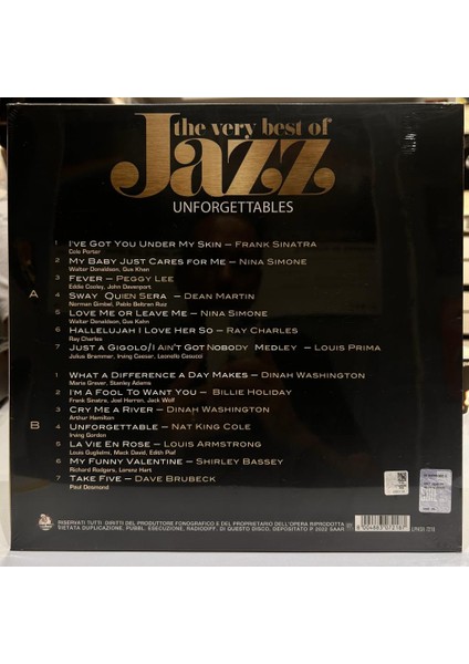 Unforgettables The Very Best Of Jazz LP