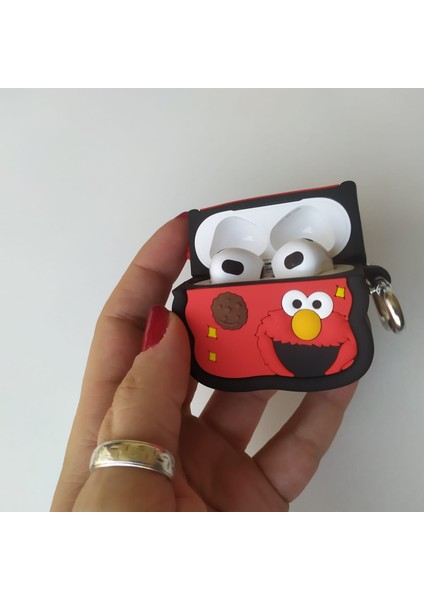 Iphone 1/2. Nesil Uyumlu Koruyucu Bluetooth Kulaklık Kılıfı Elmo Figürlü