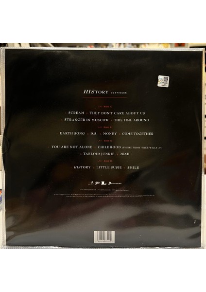 Mıchael Jackson - History Continues They Don't Care About Us Bu Albümde Picture Disc Lp - Plak