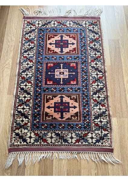 78X116 cm Küçük Boy Güneybatı Stili El Dokuma Ender Bulunan Türk Halısı Kondisyon