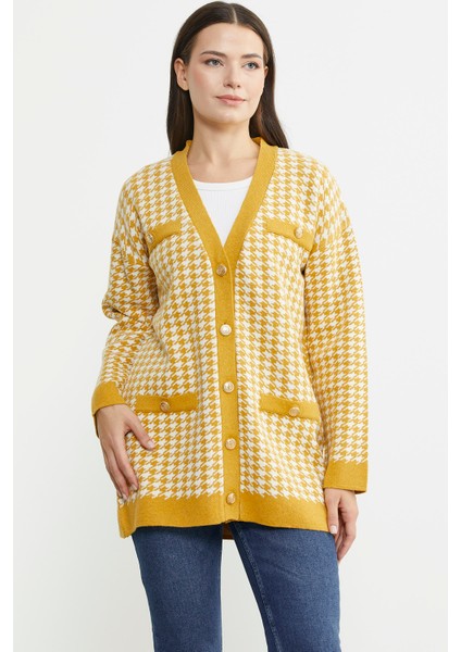 Kazayağı Motif Oversize Triko Ceket - Güneş fiyatları
