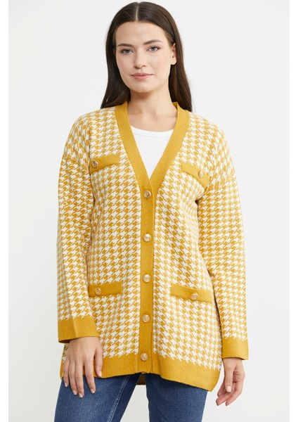 Kazayağı Motif Oversize Triko Ceket - Güneş fırsatları