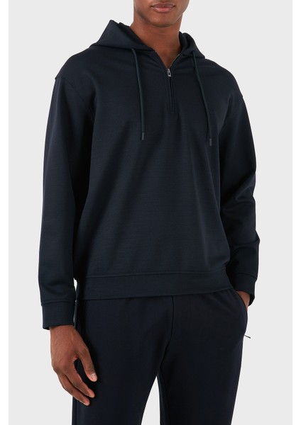 Yünlü Logolu Regular Fit Yarım Fermuarlı Kapüşonlu Sweat Erkek Sweat 6D1MC9 1jhqz 0920