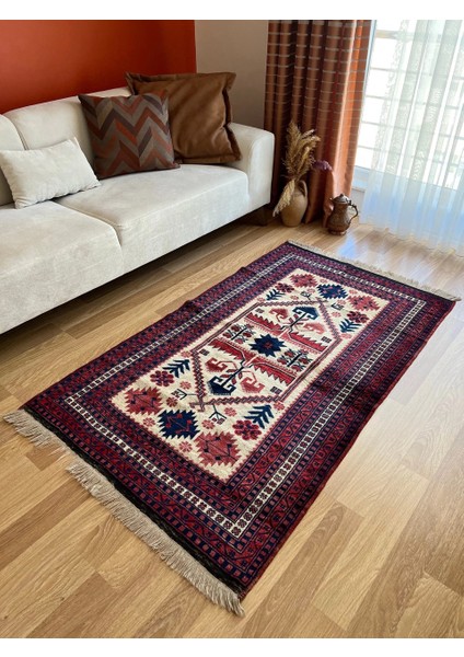 101X170 cm Küçük Alanlar Için Tribal Desenli El Dokuma Vintage Kilim fırsatları