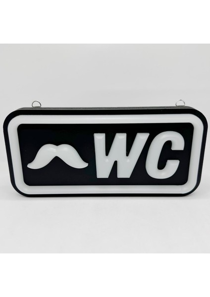 'bay Wc' Işıklı Özel Tabela LED Ile Neon Görünümlü Tabela (29X15CM)