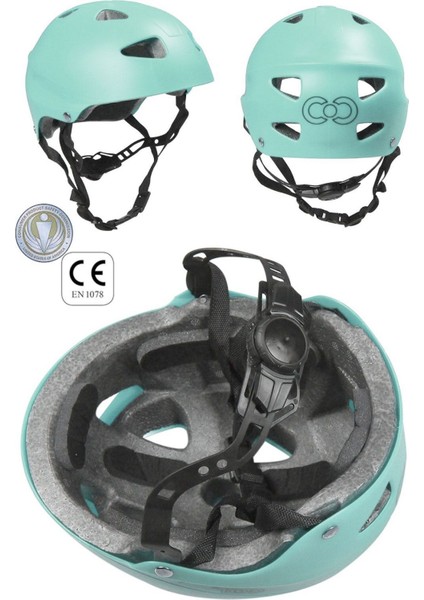 Turkuaz Çocuk Kaskı Spor Koruyucu Kask Siyah Mor Dirseklik Donanım Seti Bisiklet Scooter Paten fırsatları