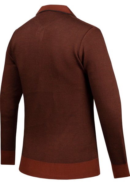 Erkek Battal Polo Yaka Triko Kazak Desenli Kol ve Bel Lastikli Çelik Örgü Klasik Kalıp - 5012FB fırsatları