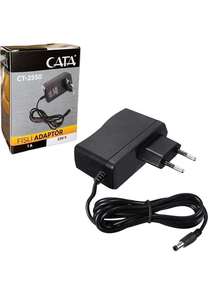 Adaptör 12V 1A 5.5x2.5 Cata CT-2550