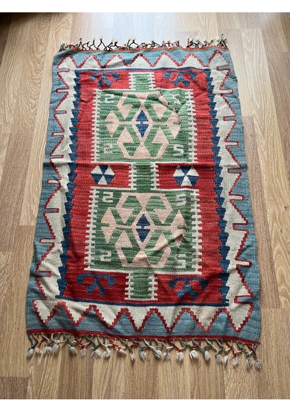 78X118 cm El Dokuma Yıkanabilir Vintage Kilim Boho Stili Ev Dekoru