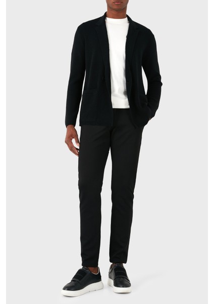 Emporio Armani Pamuklu ve Yünlü Slim Fit Mono Yaka Ceket Erkek Ceket 6D1GXX 1mkez 0999