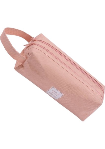 Taşınabilir Kırtasiye Çantası Çift Katmanlı Oxford Kumaş Çift Çekme Kalem Çantası Basit Büyük Kapasiteli Taşınabilir Fermuarlı Kalem Çantası Ilk ve Orta Okul Öğrencileri Için (Yurt Dışından)