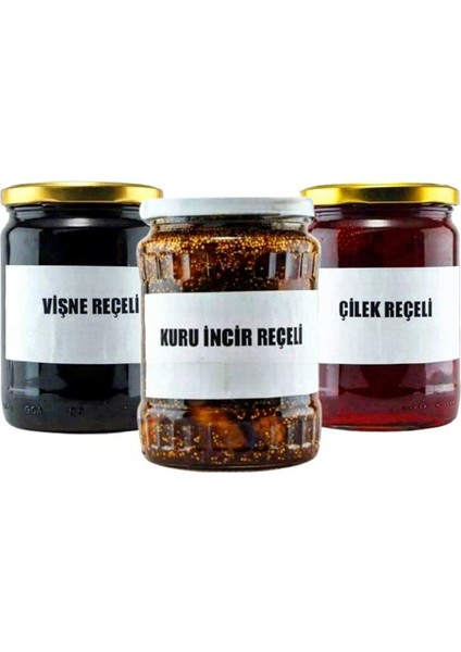 Reçel Paketi 3'lü set (Çilek, Vişne, Kuru İncir)