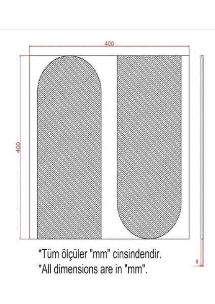 Alacatı Model Mdf Duvar Paneli 1 Adet 40 x 40 cm Dekoratif Duvar Çıtası Ahşap Panel Boyanabilir Ham Mdf